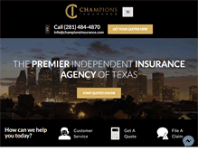Tablet Screenshot of championsinsuranceagency.com
